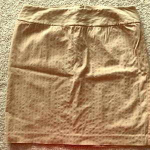 LB Pencil Skirt khaki Tan w/Red Pinstripe sz 14